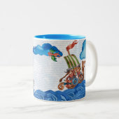 Schwedische Mamma (Mutter) Mutter der Wikinger Zweifarbige Tasse (VorderseiteRechts)