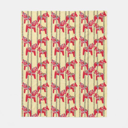 Schwedische Modelle, Dala Pferde Fleecedecke (Vorderseite)