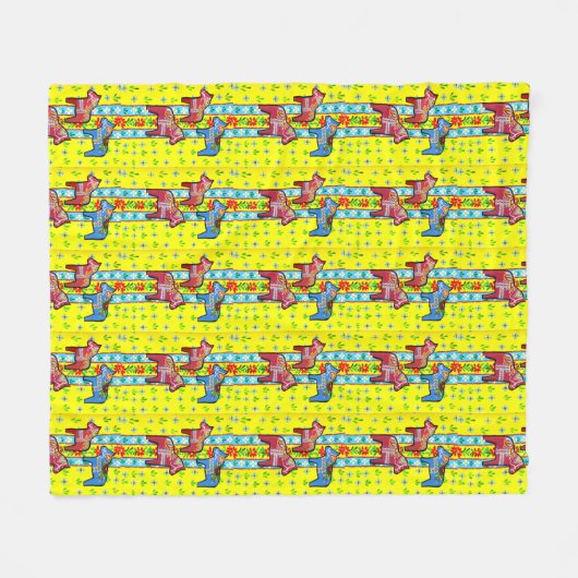 Schwedische Modelle, Dala Pferde Fleecedecke (Vorderseite (Horizontal))