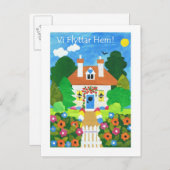 Schwedische neue Adresse Ankündigung Postkarte (Vorne/Hinten)