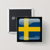 Schwedische polierte Flagge Button (Vorne & Hinten)
