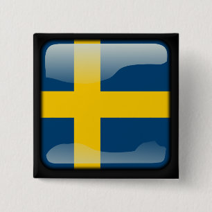 Schwedische polierte Flagge Button