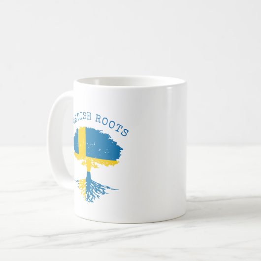 Schwedische Roots-Flagge Kaffeetasse (Vorderseite Links)