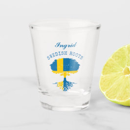 Schwedische Roots-Flagge Personalisiert Schnapsglas