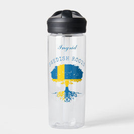 Schwedische Roots-Flagge Personalisiert Trinkflasche