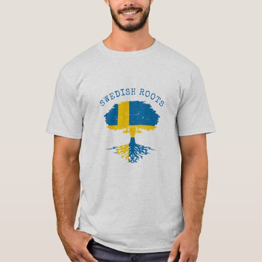 Schwedische Roots-Flagge T-Shirt (Vorderseite)