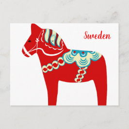 Schwedische rote Dala Pferdepostkarte Postkarte
