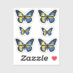 Schwedische Schmetterlingsmonarchflagge Aufkleber