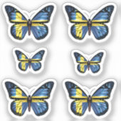 Schwedische Schmetterlingsmonarchflagge Aufkleber (Vorderseite)