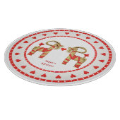 Schwedische Stroh-Ziege und Herzen personalisiert Schneidebrett (Ecke)