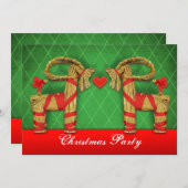 Schwedische Strohziegen Weihnachtsfeier Zoll Einladung (Vorne/Hinten)