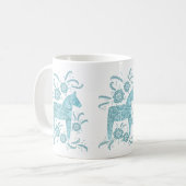 Schwedische Tasse Dala Horse Aquamarin Green Coffe (Vorderseite Links)