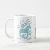 Schwedische Tasse Dala Horse Aquamarin Green Coffe (Links)