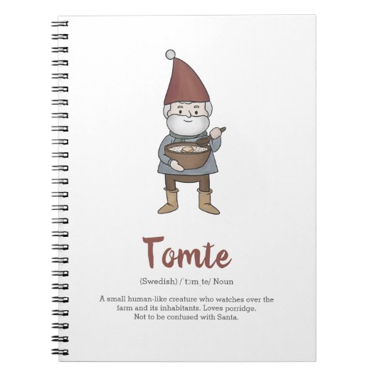 Schwedische Tomate Gnome - Definition Notizblock (Vorderseite)