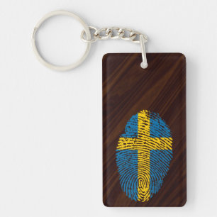 Schwedische Touchfingerabdruckflagge Schlüsselanhänger