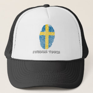 Schwedische Touchfingerabdruckflagge Truckerkappe