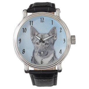 Schwedische Vallhund-Malerei - Niedliche Original Armbanduhr