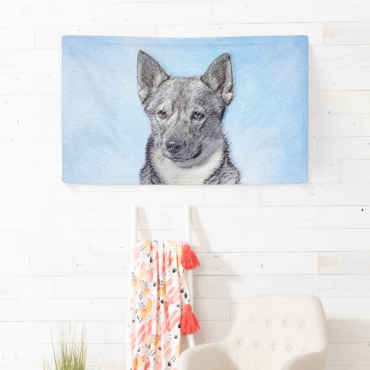 Schwedische Vallhund-Malerei - Niedliche Original Banner (Insitu)