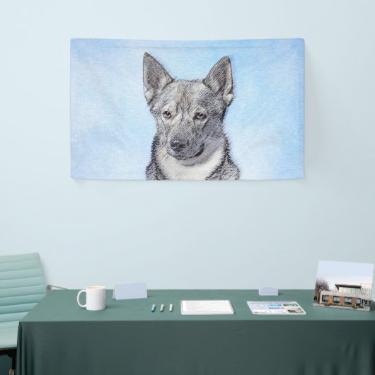 Schwedische Vallhund-Malerei - Niedliche Original Banner (Messeveranstaltung)