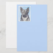 Schwedische Vallhund-Malerei - Niedliche Original Briefpapier (Vorne/Hinten)