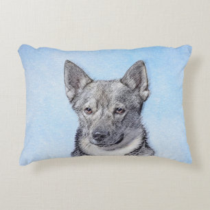 Schwedische Vallhund-Malerei - Niedliche Original  Dekokissen