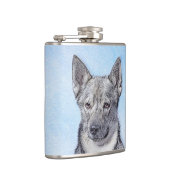 Schwedische Vallhund-Malerei - Niedliche Original  Flachmann (Rechts)