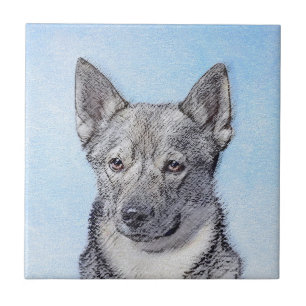 Schwedische Vallhund-Malerei - Niedliche Original  Fliese