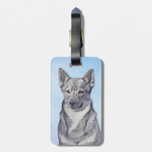 Schwedische Vallhund-Malerei - Niedliche Original Gepäckanhänger