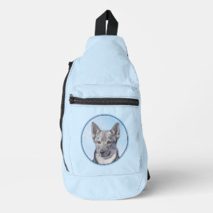 Schwedische Vallhund Malerei Niedliche Original Hu Crossbody Bag