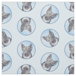 Schwedische Vallhund Malerei Niedliche Original Hu Stoff