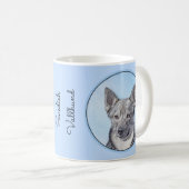 Schwedische Vallhund-Malerei - Niedliche Original Kaffeetasse (VorderseiteRechts)