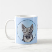 Schwedische Vallhund-Malerei - Niedliche Original Kaffeetasse (Links)
