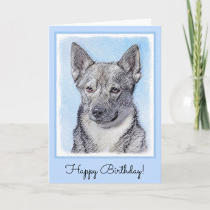Schwedische Vallhund-Malerei - Niedliche Original Karte