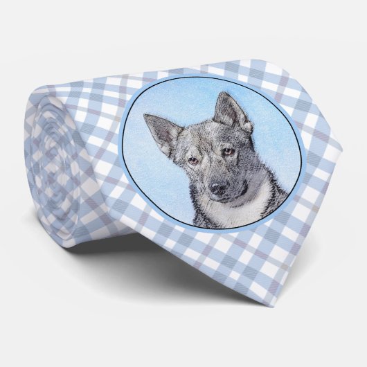 Schwedische Vallhund-Malerei - Niedliche Original Krawatte (Gerollt)