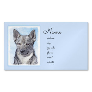 Schwedische Vallhund-Malerei - Niedliche Original Magnetische Visitenkarte