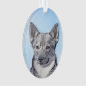 Schwedische Vallhund-Malerei - Niedliche Original Ornament (Vorderseite)