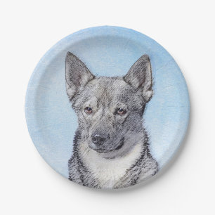 Schwedische Vallhund-Malerei - Niedliche Original Pappteller