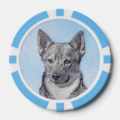 Schwedische Vallhund-Malerei - Niedliche Original Pokerchips (Vorderseite)