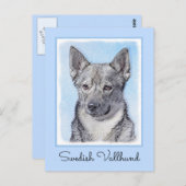 Schwedische Vallhund-Malerei - Niedliche Original  Postkarte (Vorne/Hinten)