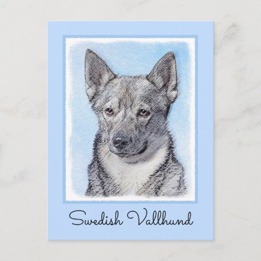 Schwedische Vallhund-Malerei - Niedliche Original  Postkarte (Vorderseite)