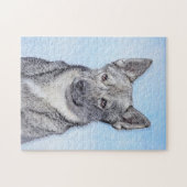 Schwedische Vallhund-Malerei - Niedliche Original  Puzzle (Horizontal)