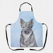 Schwedische Vallhund-Malerei - Niedliche Original  Schürze (Vorderseite)