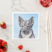 Schwedische Vallhund-Malerei - Niedliche Original  Serviette (Beispiel)