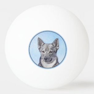 Schwedische Vallhund-Malerei - Niedliche Original  Tischtennisball