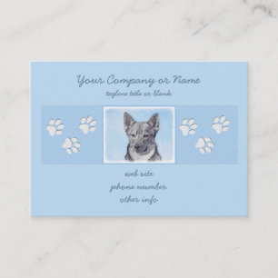 Schwedische Vallhund-Malerei - Niedliche Original  Visitenkarte