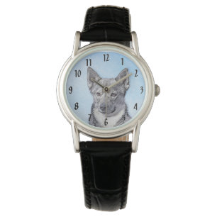 Schwedische Vallhund-Malerei - Süße originelle Hun Armbanduhr