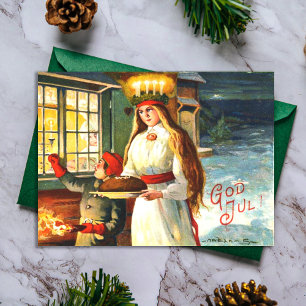 Schwedische Vintage Lucia Frohe Weihnachten Merry