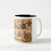 Schwedische Volkskostüme Zweifarbige Tasse (VorderseiteRechts)
