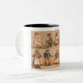 Schwedische Volkskostüme Zweifarbige Tasse (Vorderseite Links)