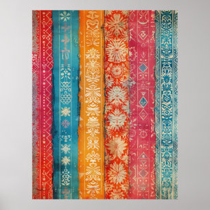 Schwedische Volkskunst Antike Skandinavische Ethni Poster